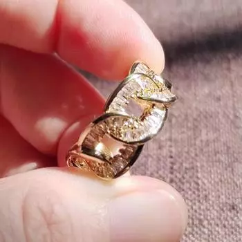 Классические кольца с цирконием золотого цвета для женщин, модные открытые регулируемые кольца, изысканные ювелирные аксессуары для свадьбы, помолвки и вечеринки adjustable