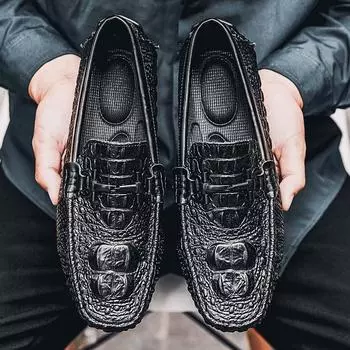 Классические кожаные мужские мокасины, черные модные пенни-лоферы, мужская обувь для офиса и карьеры, мокасины, обувь для вождения, платье для отдыха 40