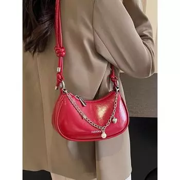 Классические красные женские сумки для свадебной вечеринки, новая модная сумка из искусственной кожи на одно плечо, модная женская дорожная сумка через плечо