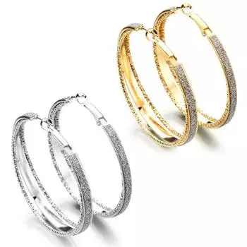 Классические круглые большие серьги-кольца, 1 пара круглых сережек-колец золотого и серебряного цвета, большие панк-серьги для женщин