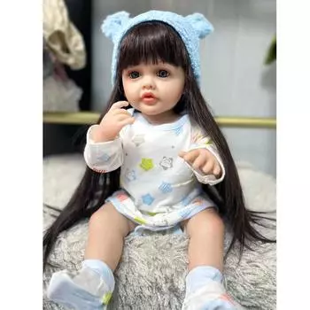 Классические куклы Reborn, 55 см, KEIUMI, полностью силиконовые, виниловые, реалистичные, Boneca Reborn, для девочек, дети, друзья, подарки на Рождество, день рождения 22 inch about 55 cm синий