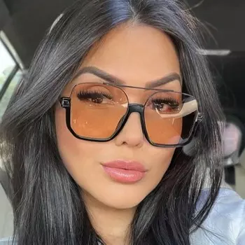 Классические квадратные дизайнерские солнцезащитные очки для женщин и мужчин, большая оправа, зеркальные солнцезащитные очки для женщин и мужчин, модный бренд Oculos De Sol other