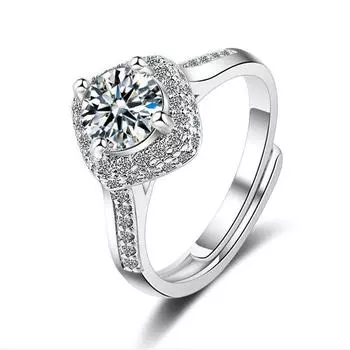 Классические квадратные кольца из стерлингового серебра 925 пробы с кубическим цирконием, свадебные обручальные кольца, ювелирные изделия для женщин, S-R276