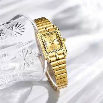 Классические квадратные кварцевые часы с бриллиантами для мужчин и женщин, часы для пары, браслет из золотой стали, высококачественные водонепроницаемые часы