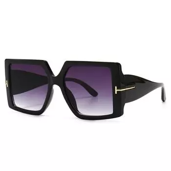 Классические квадратные солнцезащитные очки большого размера, женские новые модные черные солнцезащитные очки с леопардовым принтом, женские градиентные винтажные солнцезащитные очки больших оттенков UV400