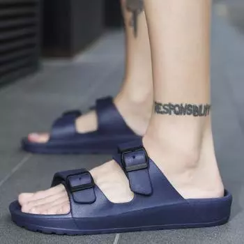 Классические летние шлепанцы с пряжкой, мужские шлепанцы, пляжные сандалии с открытым носком ярких цветов, мужские тапочки унисекс Zapatillas Hombre 41