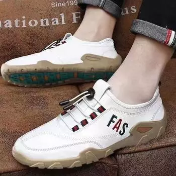 Классические мокасины, модная прочная искусственная кожа, водонепроницаемая, нескользящая, повседневная обувь для прогулок на открытом воздухе, размер 38-44, обувь на шнуровке 38 чёрный