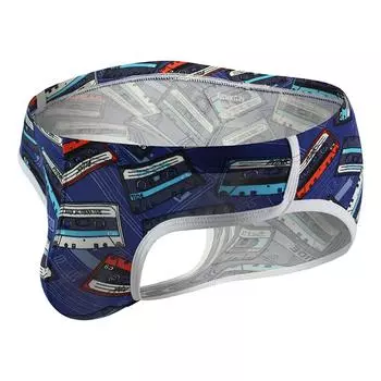 Классические мультяшные U-образные сексуальные эластичные брюки с низкой талией для мужского нижнего белья L синий