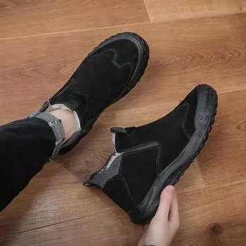 Классические мужские ботинки Зимние ботинки для снега Мужские ботильоны для мотоциклистов Мужская повседневная обувь для отдыха на открытом воздухе Кроссовки Мужские ботинки челси 39 хаки