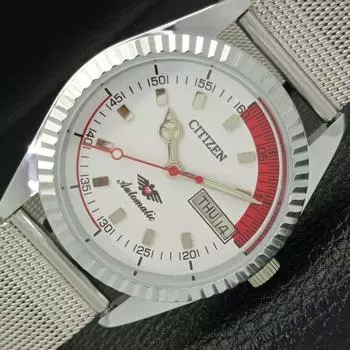 КЛАССИЧЕСКИЕ МУЖСКИЕ ЧАСЫ JAPAN CITIZEN 8200 АВТОМАТИЧЕСКИЕ ВОССТАНОВЛЕННЫЕ С БЕЛЫМ ЦИФЕРБЛАТОМ a426217-2 RL620c-a426217