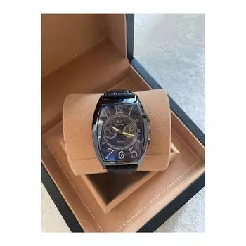 Классические мужские черные наручные часы модели F.ml с кожаным ремешком