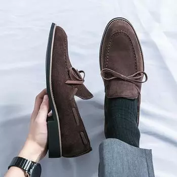 Классические мужские лоферы с кисточками, кожаные мужские туфли, удобные модельные замшевые повседневные туфли без шнуровки с круглым носком, деловая свадебная офисная обувь 38 синий