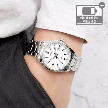 Классические мужские модные металлические наручные часы Casio из минерального стекла с круглым рифленым безелем