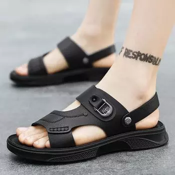 Классические мужские модные сандалии, летние дышащие нескользящие уличные тапочки из искусственной кожи, пляжная обувь с мягкой подошвой, мужские шлепанцы в стиле ретро 39