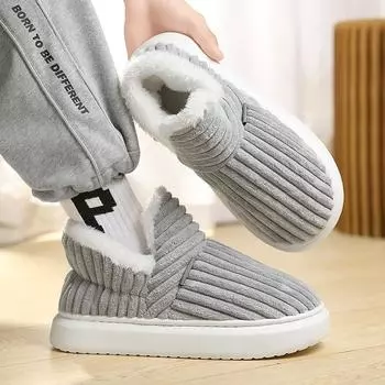 Классические мужские модные зимние ботинки, легкие и удобные большие хлопковые туфли, мужская обувь для пожилых людей, теплая обувь на открытом воздухе 38 чёрный