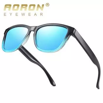 Классические мужские поляризационные солнцезащитные очки AORON, модные очки для вождения на открытом воздухе, UV400, антибликовые очки чёрный