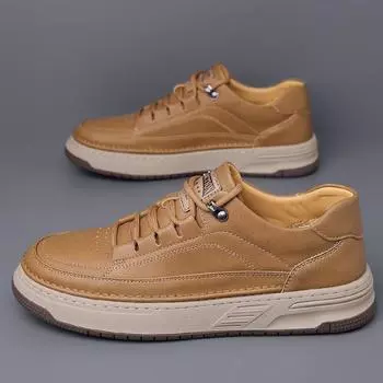 Классические мужские повседневные кожаные туфли на плоской подошве, дизайнерские туфли высокого качества 2024 года, модные универсальные повседневные туфли на платформе, британские туфли-оксфорды 38 чёрный