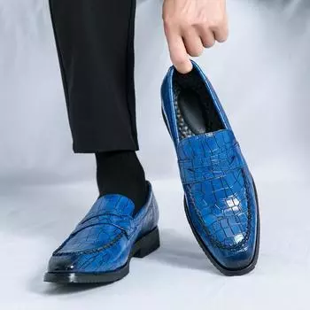 Классические мужские повседневные мокасины, мокасины, модные мужские удобные свадебные кожаные туфли, мужские деловые черные туфли для вечеринок 38