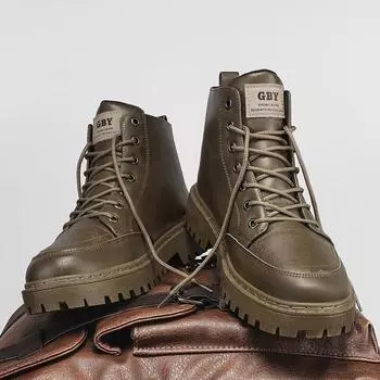 Классические мужские рабочие ботинки на осень и зиму, модная брендовая повседневная обувь, мужские мотоциклетные ботинки, мужская британская обувь для активного отдыха 39