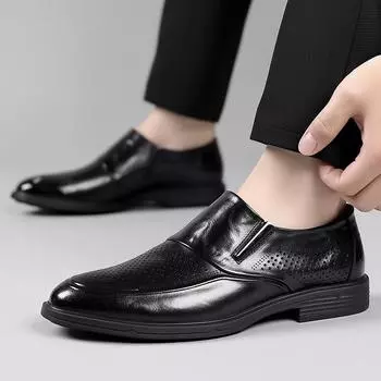 Классические мужские туфли-броги, туфли-лодочки для мужчин, кожаные туфли-лодочки с заклепками, деловые, офисные, свадебные, формальные, летние туфли с дырочками 6.5
