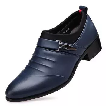 Классические мужские туфли, черные кожаные туфли без застежек для мужчин, деловые повседневные туфли с острым носком для мужчин, официальная обувь для свадьбы 6