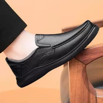 Классические мужские туфли в стиле ретро, деловые туфли, кожаные туфли для вечеринок, свадебные туфли, мужские туфли на плоской подошве, кожаные оксфорды 37 чёрный