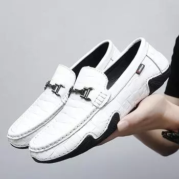 Классические мужские туфли в стиле ретро, мужские мокасины для вечеринок, натуральная кожа, обувь для вождения, мужские деловые туфли на плоской подошве, повседневные мокасины 38
