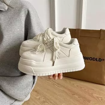 Классические немецкие кроссовки на платформе в стиле ретро с перламутровыми вставками, женские, новинка весны 2025 года, повседневные маленькие белые туфли, универсальные спортивные кроссовки для сноуборда 35 бежевый