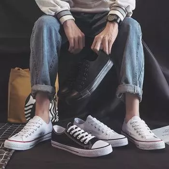 Классические низкие парусиновые туфли Evergreen - подошва из вулканизированной резины, дизайн с неглубокой горловиной для мужчин 36 Women