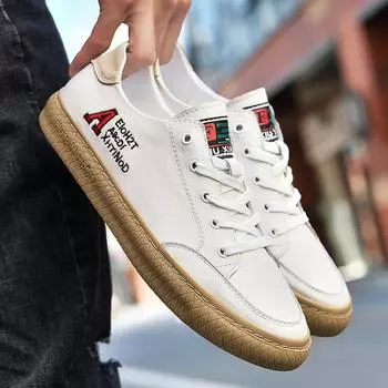 Классические новые мужские туфли из натуральной кожи, универсальные мужские повседневные туфли, мужские туфли для активного отдыха белого цвета, нескользящие мужские спортивные туфли 37 чёрный