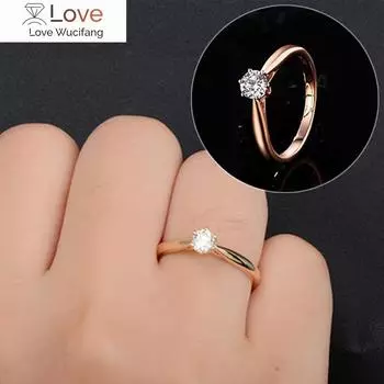 Классические обручальные кольца для женщин, навсегда простые, с шестью когтями, кубический цирконий, 3 цвета, модные обручальные подарочные кольца, ювелирные изделия Kcr033 10