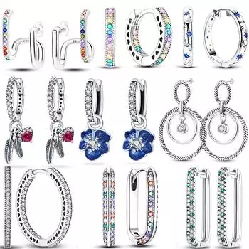 Классические оригинальные серебряные серьги из стерлингового серебра 925 пробы с фианитами, серьги с цветком для женщин, свадьба, помолвка, подарок на день рождения