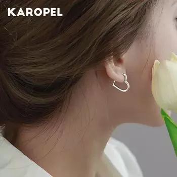 Классические персиковые серьги-гвоздики с сердечком для женщин, элегантные модные геометрические вечерние серьги-гвоздики