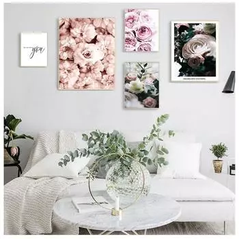 Классические плакаты с розами и пионами в скандинавском стиле и принты на стенах 21cm30cm NoFrame