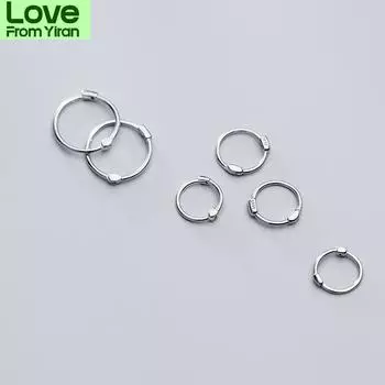 Классические подлинные круглые серьги-кольца из стерлингового серебра 925 пробы для женщин, простые геометрические серьги, модные изящные ювелирные изделия