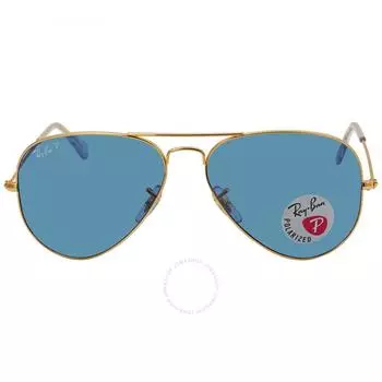 Классические поляризованные синие солнцезащитные очки Ray Ban Aviator унисекс RB3025 9196S2 58