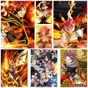 Классические постеры и принты аниме «Хвост феи» для домашнего декора, ретро-белая бумага, постер с высоким разрешением, настенная живопись, украшение для гостиной, фреска 30x21cm