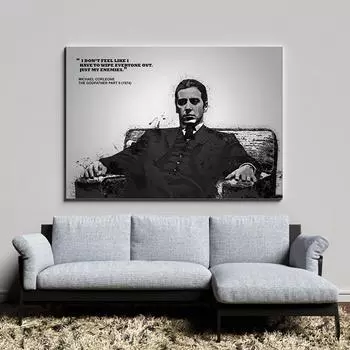 Классические постеры с фильмами «Крестный отец» и принты, художественные холсты, декоративные стены, Дон Вито Корлеоне, Майкл Корлеоне, картина, декор для комнаты 21x30cm No Framed