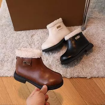 Классические простые модные стильные универсальные ботильоны принцессы из кожи 26