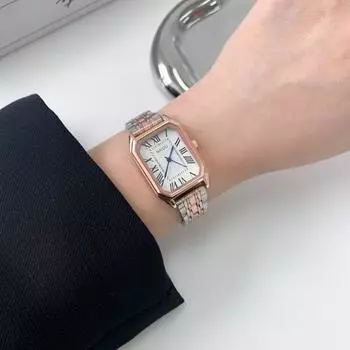 Классические прямоугольные серебряные металлические наручные часы Blue City Controller, популярные корейские часы