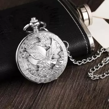 Классические ретро классические рельефные полые автоматические механические часы мужские раскладные механические карманные часы Eagle Fly