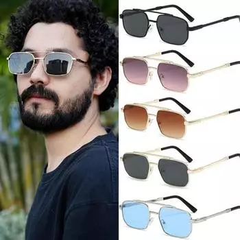 Классические ретро прямоугольные солнцезащитные очки для женщин и мужчин, винтажные солнцезащитные очки в стиле стимпанк с металлической оправой и линзами UV400 для занятий спортом на открытом воздухе