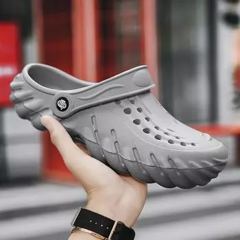 Классические сандалии, мужские летние домашние тапочки, уличные пляжные противоскользящие легкие садовые сандалии на плоской подошве из ЭВА, прозрачная обувь 42