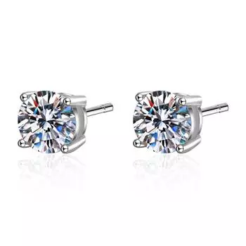 Классические серьги-гвоздики с четырьмя когтями из муассанита, серьги из стерлингового серебра 925 пробы, женские серьги-гвоздики из белого золота с электроприводом 925 silver