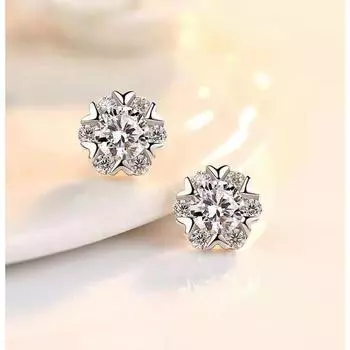 Классические серьги-гвоздики в японском и корейском стиле с шестиконечной звездой из чистого серебра S999 99