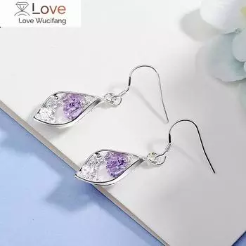 Классические серьги из аметиста из стерлингового серебра 925 пробы для женщин, модные вечерние свадебные украшения из благородных кристаллов, рождественские подарки