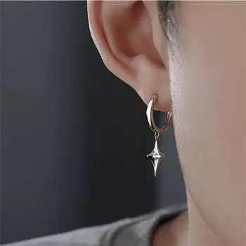 Классические серьги-капли со звездами для мужчин, ювелирные изделия, Новое поступление, серьги-кольца из стерлингового серебра 925 пробы, мужские аксессуары для вечеринок, модный подарок