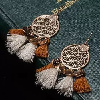 Классические серьги-кисточки с пайетками и подвесками, модные цветные серьги-кольца в стиле бохо для женщин Circular