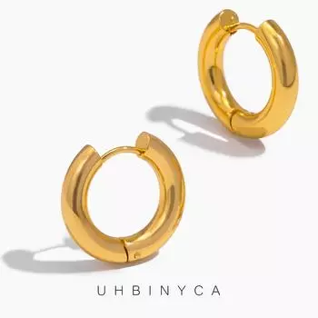 Классические серьги-кольца, модные и универсальные украшения из нержавеющей стали серебряный