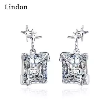 Классические серьги Lindon из медного сплава с цирконом, серьги-капли для женщин, подарки на свадьбу серебряный